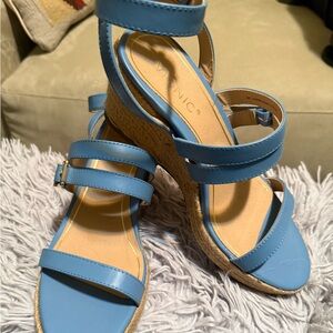 Vionic Sky Blue Wedge Sandals